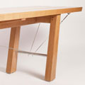 Oak bench with wires