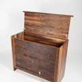 Walnut chest with stainless steel detail